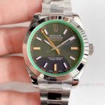 1:1 AR Replica Rolex Milgauss ETA 2824 Watch 904L Steel Black Dial